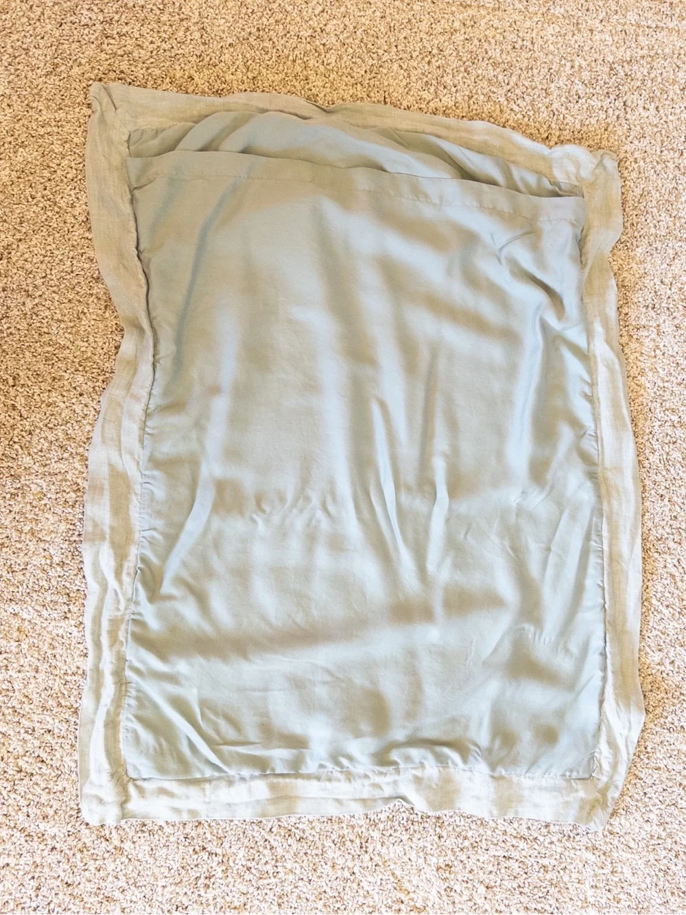 Pottery Barn Sage Green Linen Trim Pillow Sham Pillowcases Standard Bedroom
